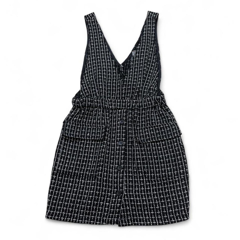 NWT Tweed Pinafore Dress Plaid Mini Dungaree Forever 21 Academia Work School M